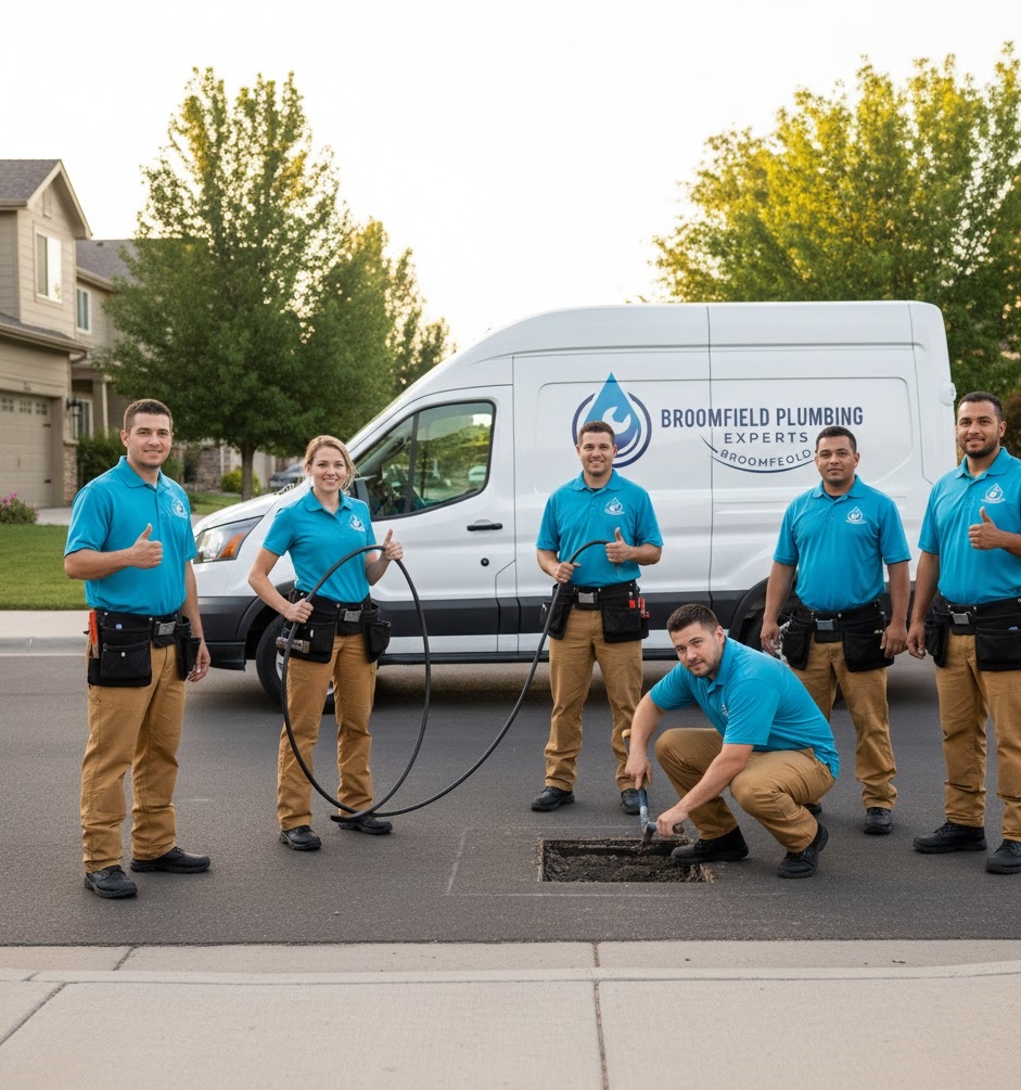 Professional plumber working on pipe repair in Broomfield